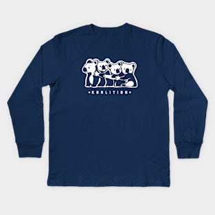 Funny coalition pun. Bunch of cute koalas in minimal style Kids Long Sleeve T-Shirt